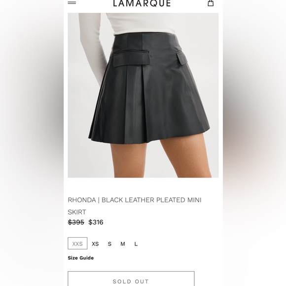 BRAND NEW W TAG- Lamarque genuine leather skirt